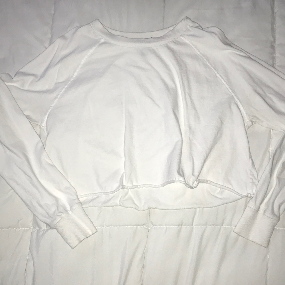 white cropped top